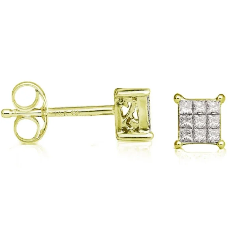 Limited-Time Offer On Elegant Jewelry Pieces 1/4 CTW Diamond Stud Earrings in 14KT Yellow Gold