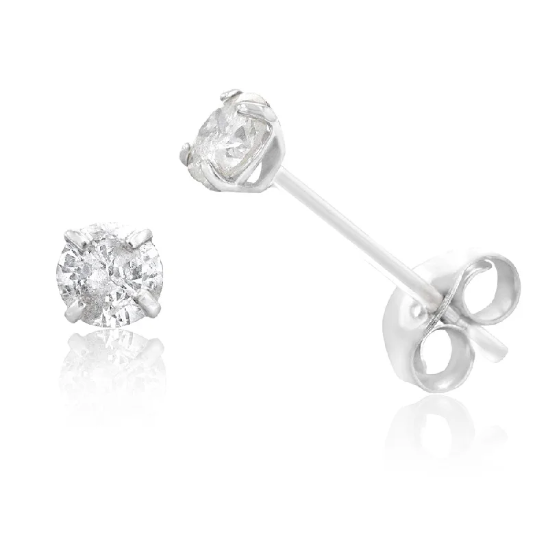 Fashion-Forward Jewelry At Incredible Prices 10ct White Gold 1/3 Carat Diamond Solitaire 4-Claw Stud Earrings