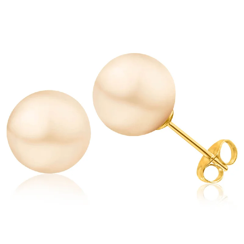 Special Jewelry Deals – Upgrade Your Collection 14ct Yellow Gold 9mm White Freshwater Pearl Stud Earrings