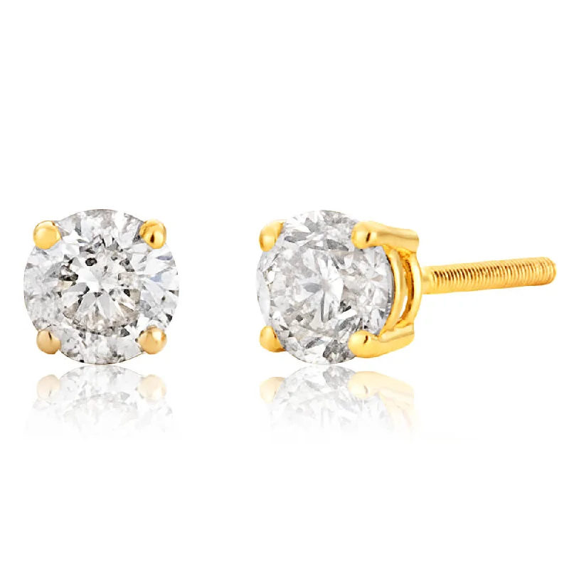 Jewelry Clearance Event – Stock Up Before It's Over 14ct Yellow Gold Diamond Stud Earrings with Approximately 0.50 Carat of Diamonds