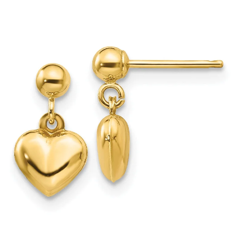 Don't Miss Out On Bestselling Jewelry At Special Prices 14KT Yellow Gold 11X6MM Childrens Heart Stud Earrings