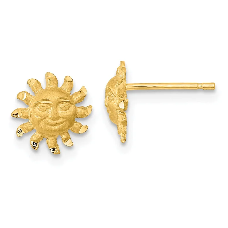 Unmissable Jewelry Sale – Shop Before It's Too Late 14KT Yellow Gold Sun Stud Earrings