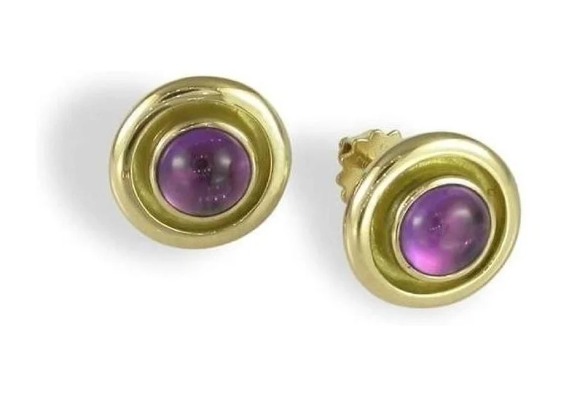 Affordable Luxury Jewelry For Every Occasion Stud Earrings set with Hot Pink Tourmalines, Yellow Gold