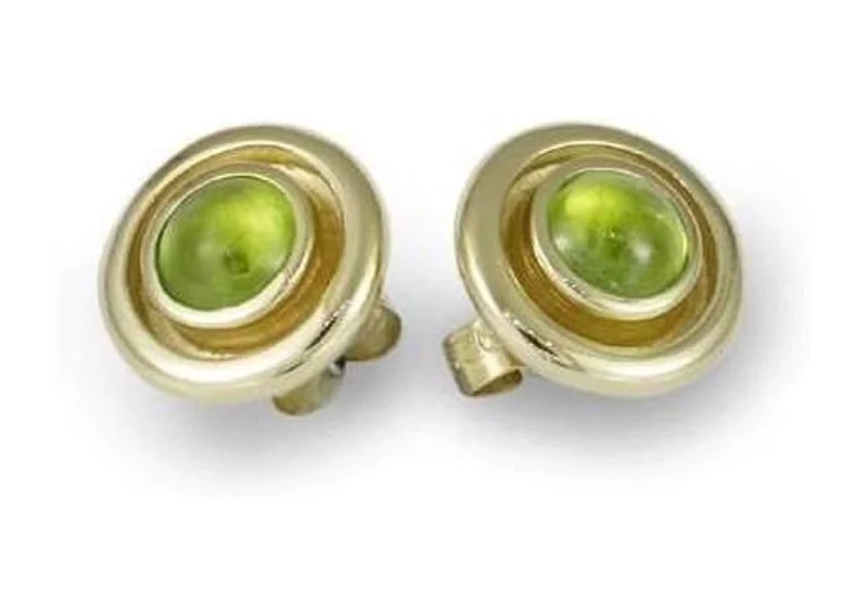 Elegant Jewelry, Exclusive Prices – Shop Now Stud Earrings with Apple Green Peridots, Yellow Gold