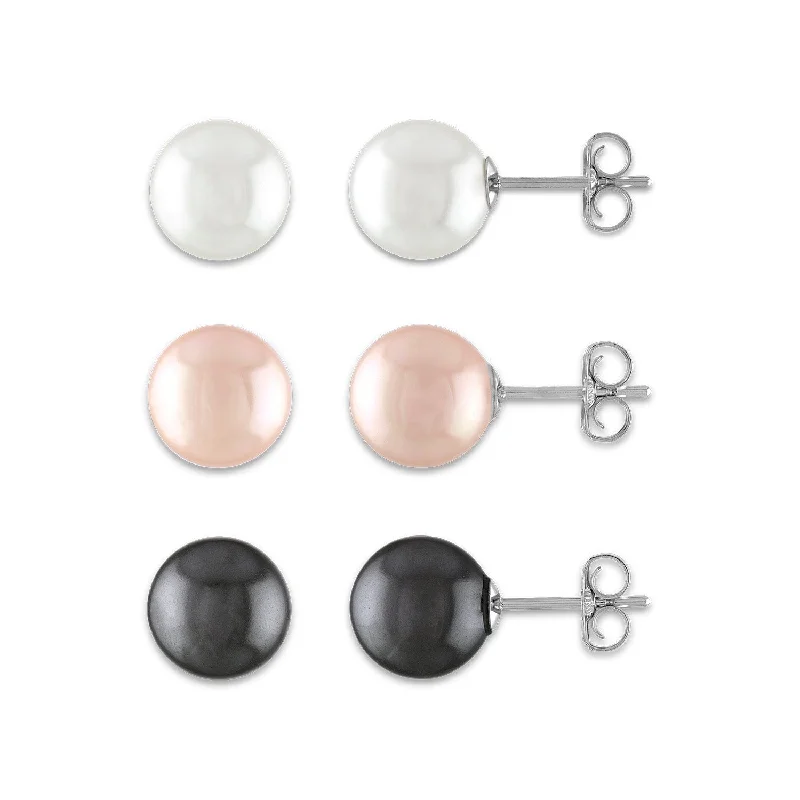 Elegant Jewelry At Unbeatable Offers – Shop Before It's Gone 8MM Round Shell Pearl Stud Earrings in Sterling Silver