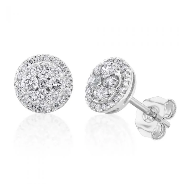 Eco-Friendly Sustainable Jewelry For Conscious Buyers 9ct Alluring White Gold 1/2 Carat Diamond Stud Earrings