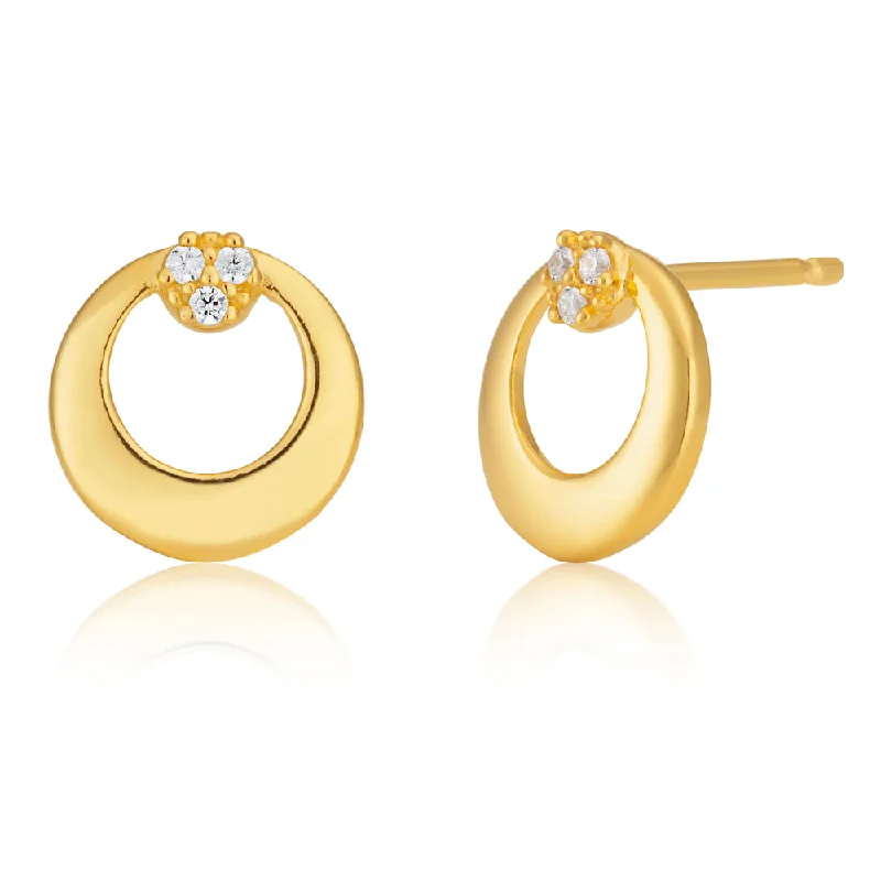 Unique Jewelry For Less – Shop The Sale Now 9ct Gold Filled Cubic Zirconia Round Circle Stud Earrings