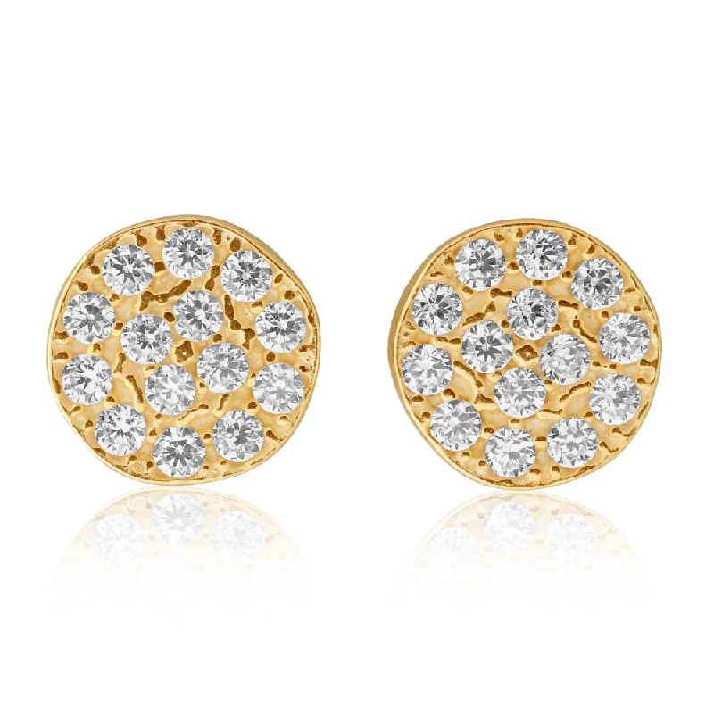 Grab Exquisite Jewelry At The Lowest Prices 9ct Gold Silverfilled Cubic Zirconia Round Stud Earrings