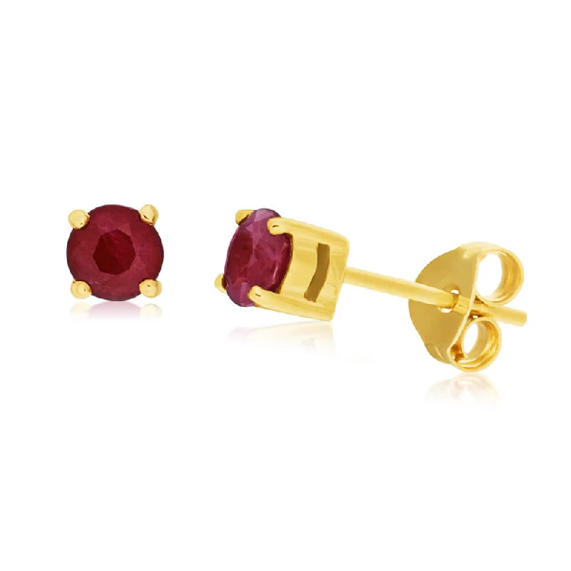 Chic And Stylish Jewelry At Exclusive Prices 9ct Natural Ruby Stud Earrings