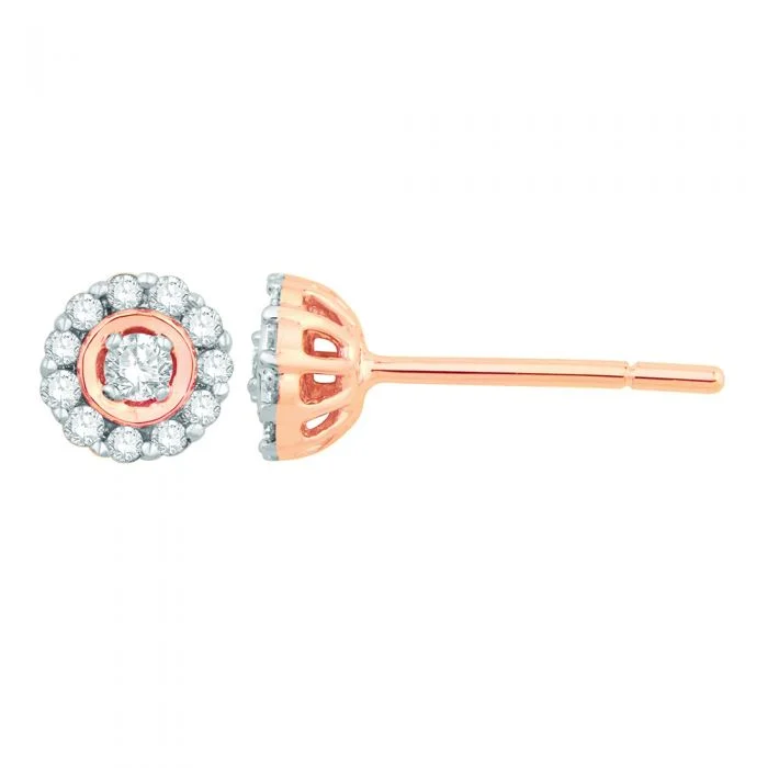 Flash Deals On Fine Jewelry – Shop Before It's Gone 9ct Rose Gold Stud Earrings with 15 Points of Diamond