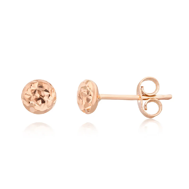 Shop Trending Jewelry With Exclusive Savings 9ct Rose Gold Textured 4.5 mm Stud Earrings