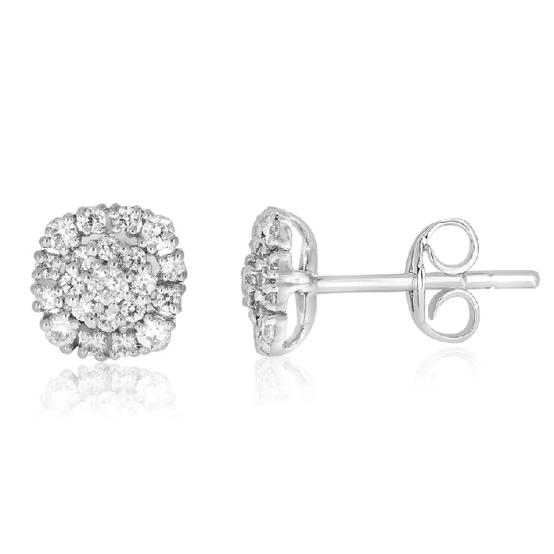 Jewelry Deals That Sparkle – Shop Today 9ct White  Gold 1/2 Carat  Diamond Stud Earrings