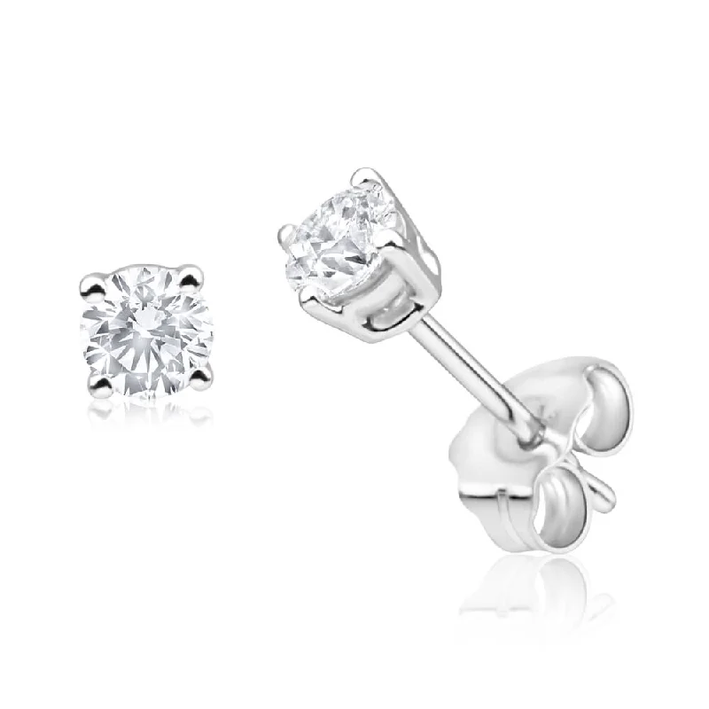 Trending Jewelry Styles Now At Limited-Time Discounts 9ct White Gold 1/4 Carat Diamond Stud Earrings