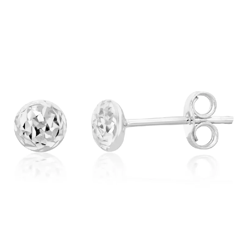 Sparkle More For Less – Jewelry Sale Happening Now 9ct White Gold Diamond Cut 4.5mm Stud Earrings