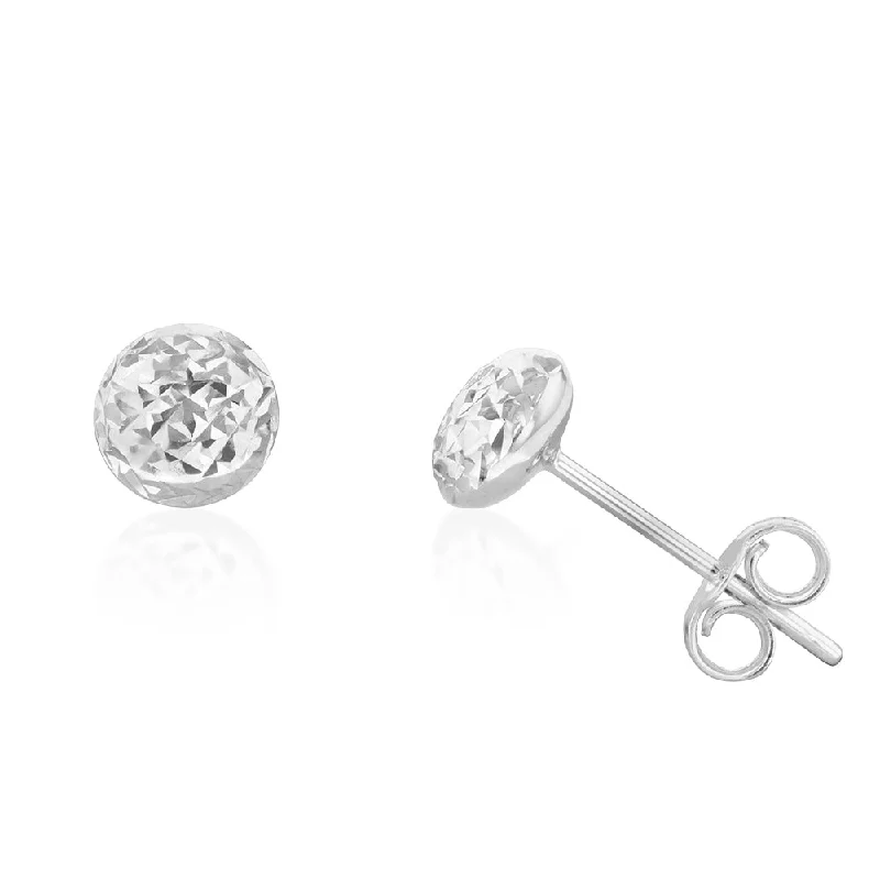 Shop Jewelry That Shines Without The High Price 9ct White Gold Textured 5.5mm Stud Earrings