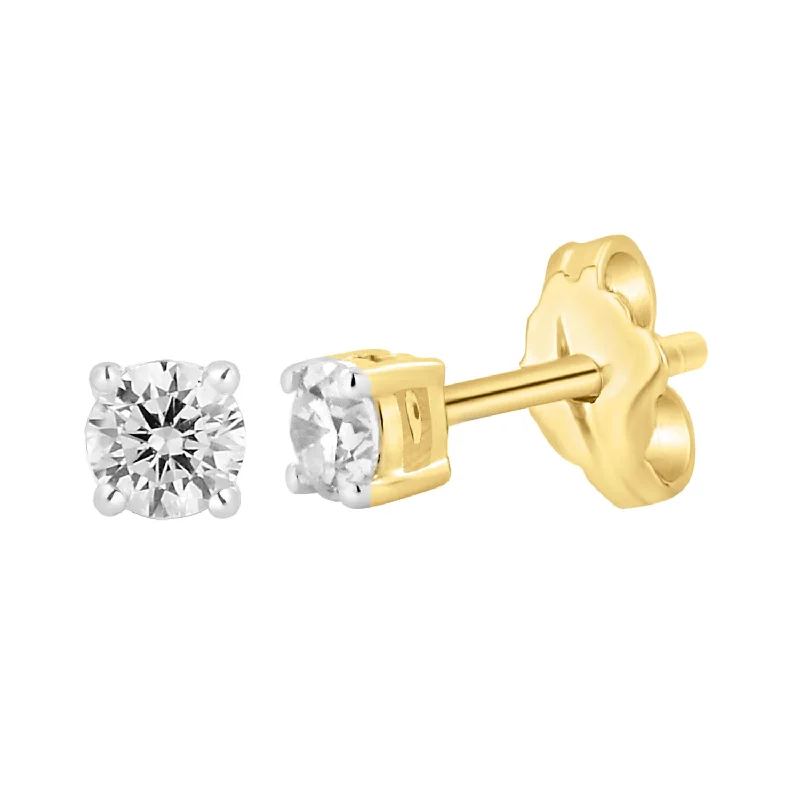 High-End Sparkle, Low-End Prices – Jewelry Sale Live 9ct Yellow Gold  0.30 Carat Diamond Stud Earrings