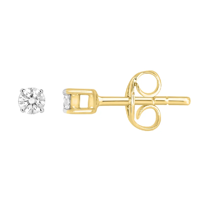 Seasonal Jewelry Deals – Elevate Your Style 9ct Yellow Gold 1/10 Carat Diamond Stud Earrings