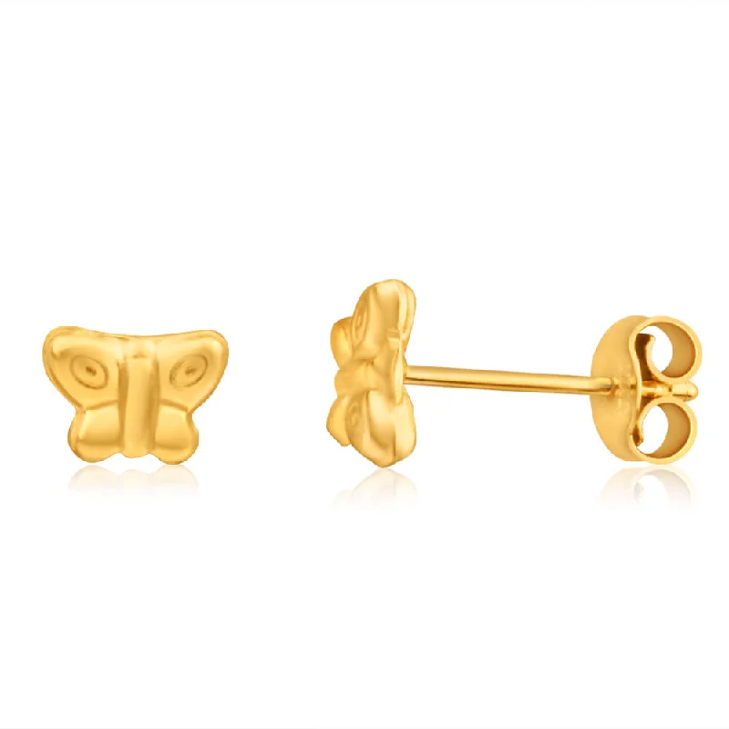 Luxury Jewelry Now At Special Promotional Rates 9ct Yellow Gold Butterfly Stud Earrings