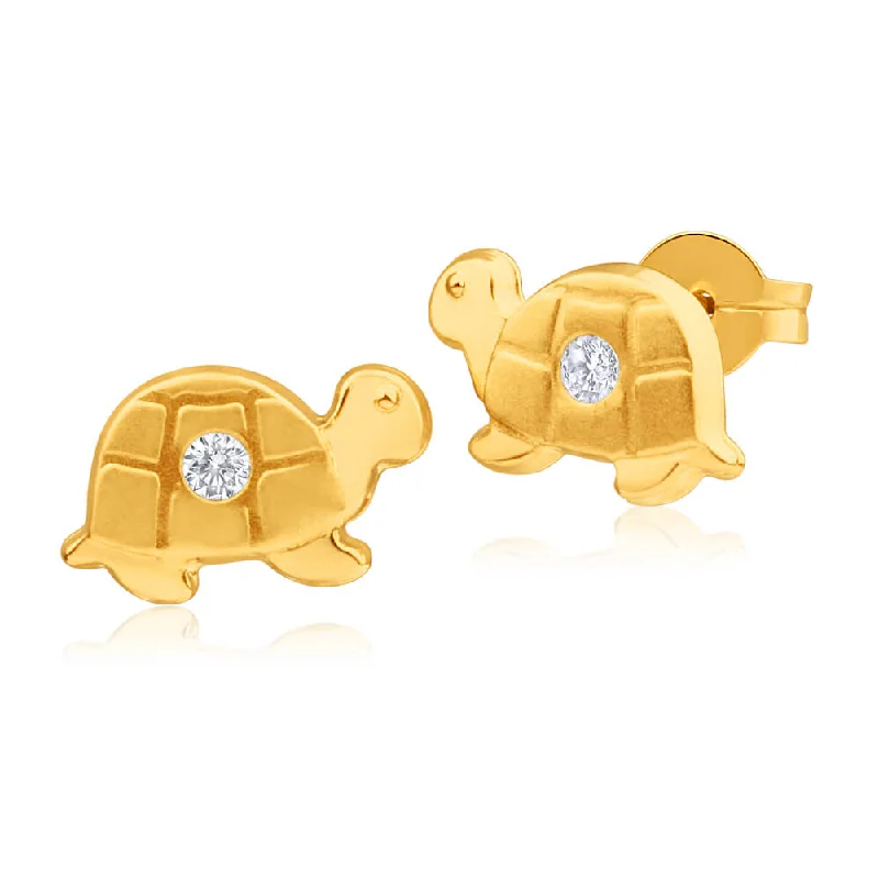 Luxury Jewelry Sale – Elegant Styles At Unbeatable Prices 9ct Yellow Gold Cubic Zirconia Turtle Stud Earrings