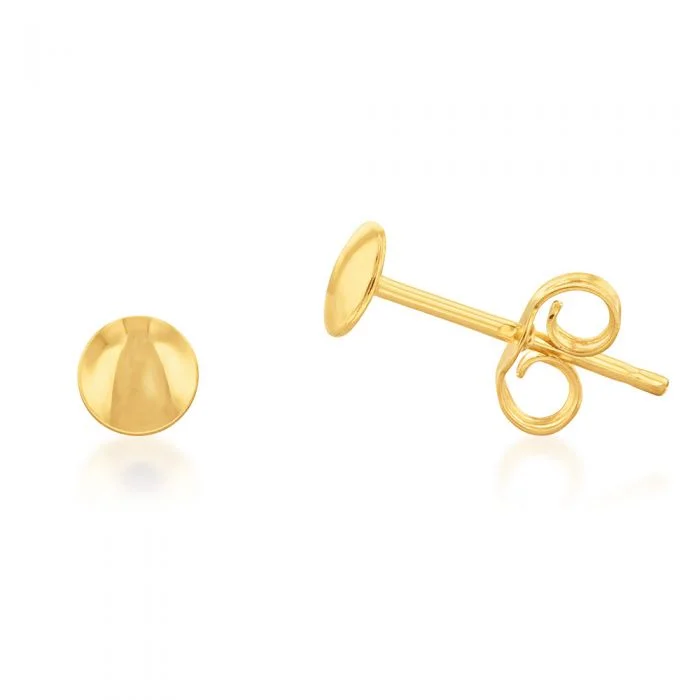 Elegant Jewelry, Exclusive Prices – Shop Now 9ct Yellow Gold Flat Round Stud Earrings