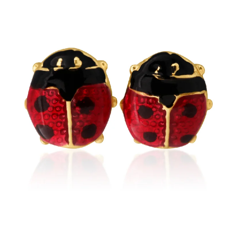 Luxury Jewelry Clearance – Shop Premium Styles Now 9ct Yellow Gold Ladybug Enamel Stud Earrings