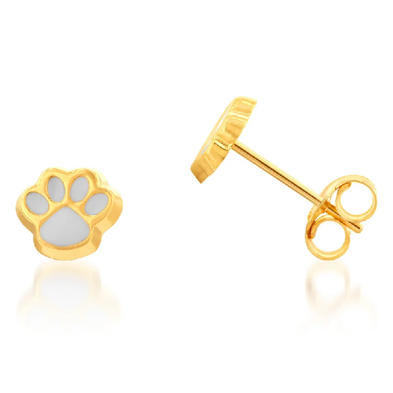 Limited-Time Jewelry Sale – Don't Miss These Deals 9ct Yellow Gold Paw Mark Stud Earrings