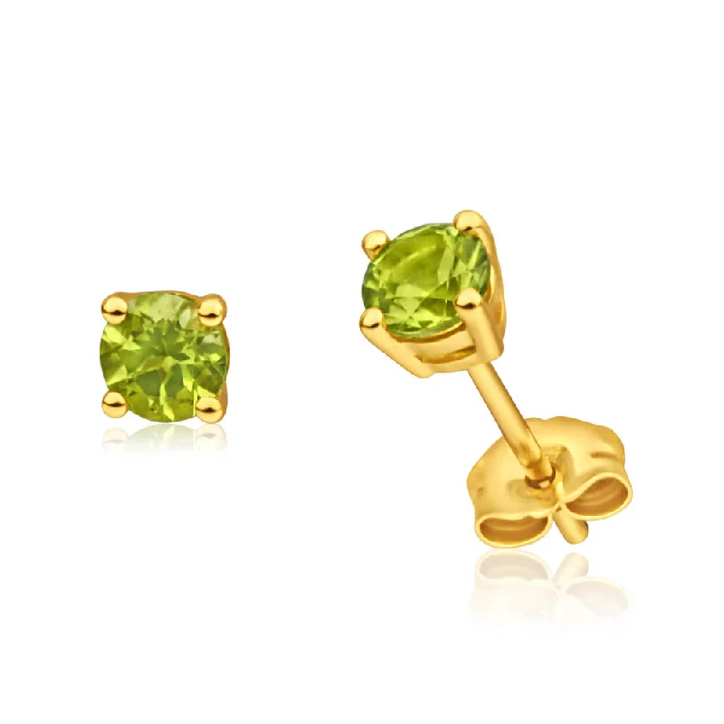 Limited-Stock Jewelry Sale – Once It's Gone, It's Gone 9ct Yellow Gold Peridot 4mm Stud Earrings