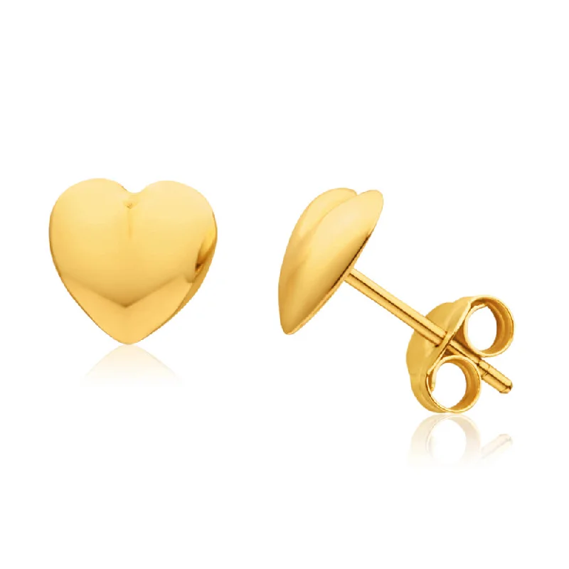 The Ultimate Jewelry Sale – Shop Premium Styles 9ct Yellow Gold Puff Heart Stud Earrings