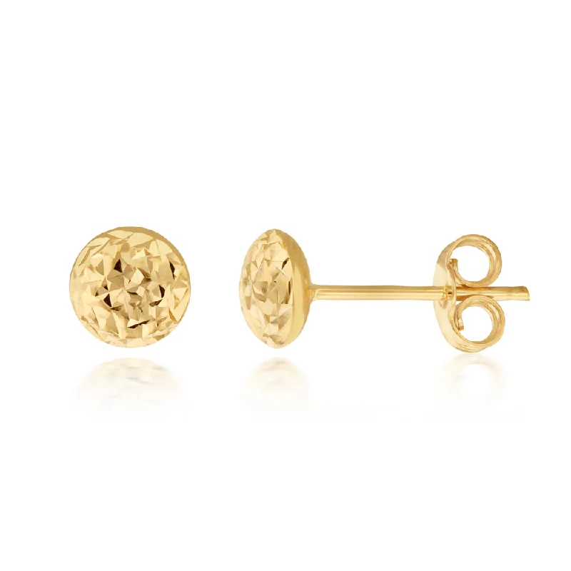 Shop Stylish Jewelry Now And Save Big 9ct Yellow Gold Textured 5.5mm Stud Earrings