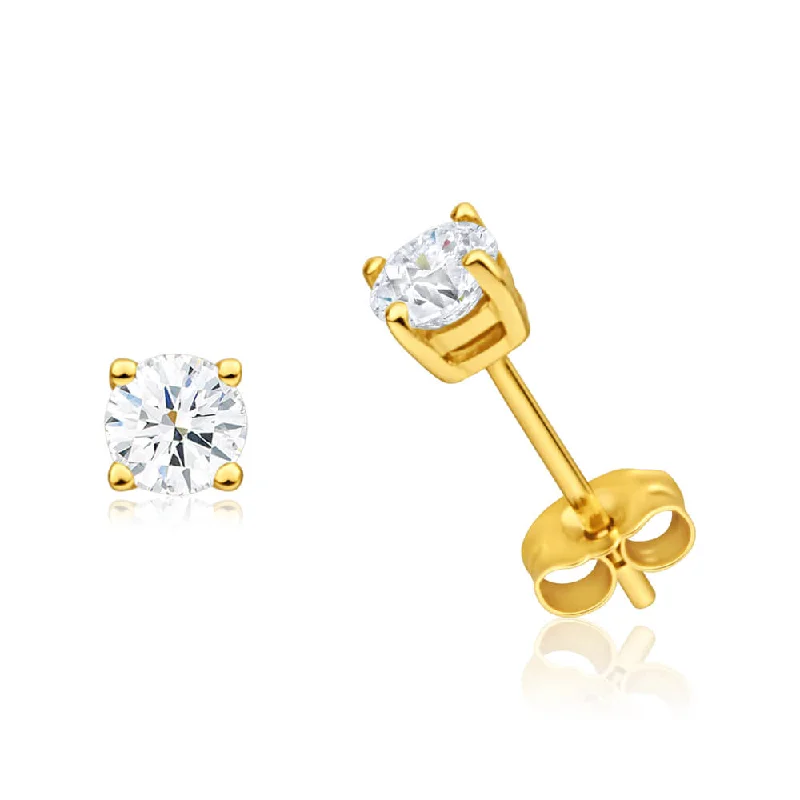 Dazzle With Discounts – Shop Jewelry On Sale 9ct Yellow Gold White Topaz Stud Earrings