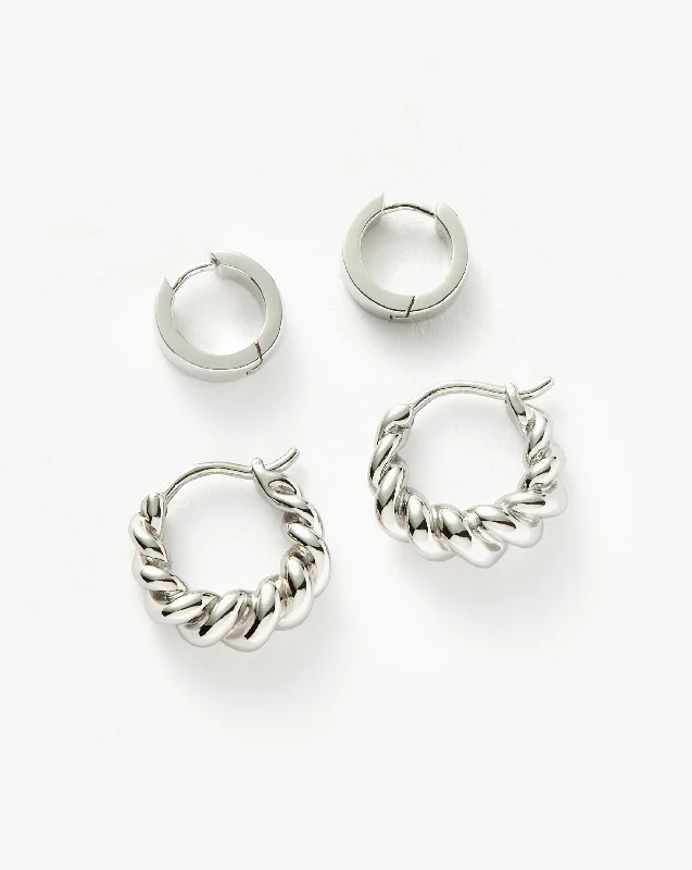 Chubby & Tidal Mini Hoop Earring Set