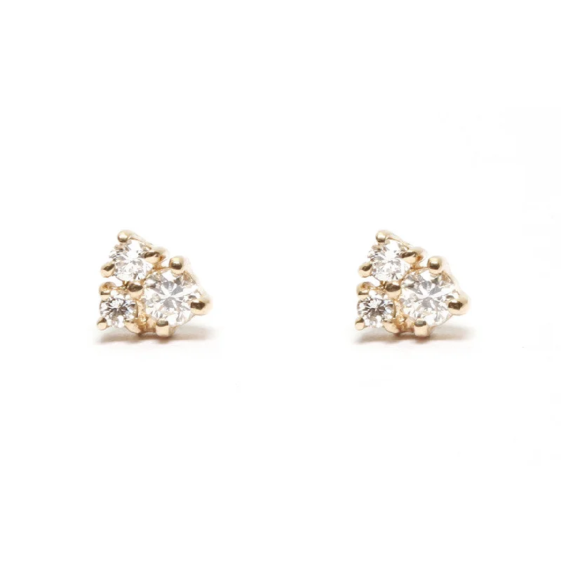 Diamond Cluster Stud Earring