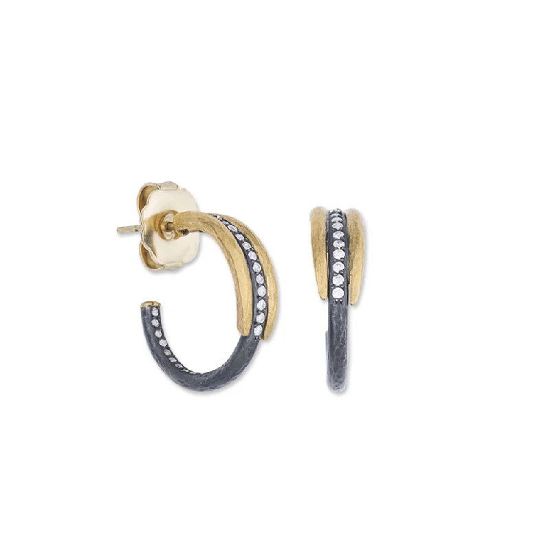 24K Diamond Hoop Earrings