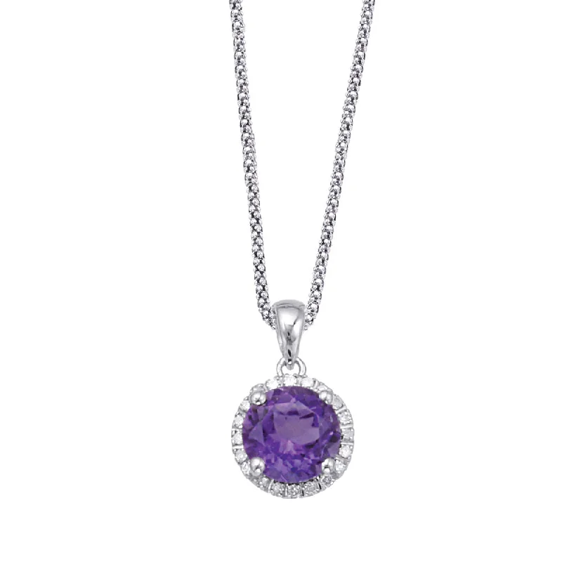 Amethyst and Diamond Necklace