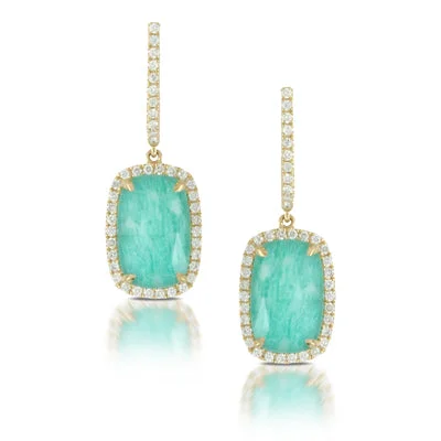 Amazonite and Diamonds Earrings