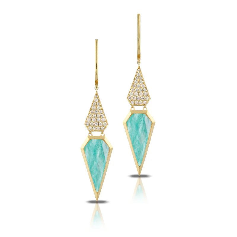 Amazonite and Diamonds Earrings