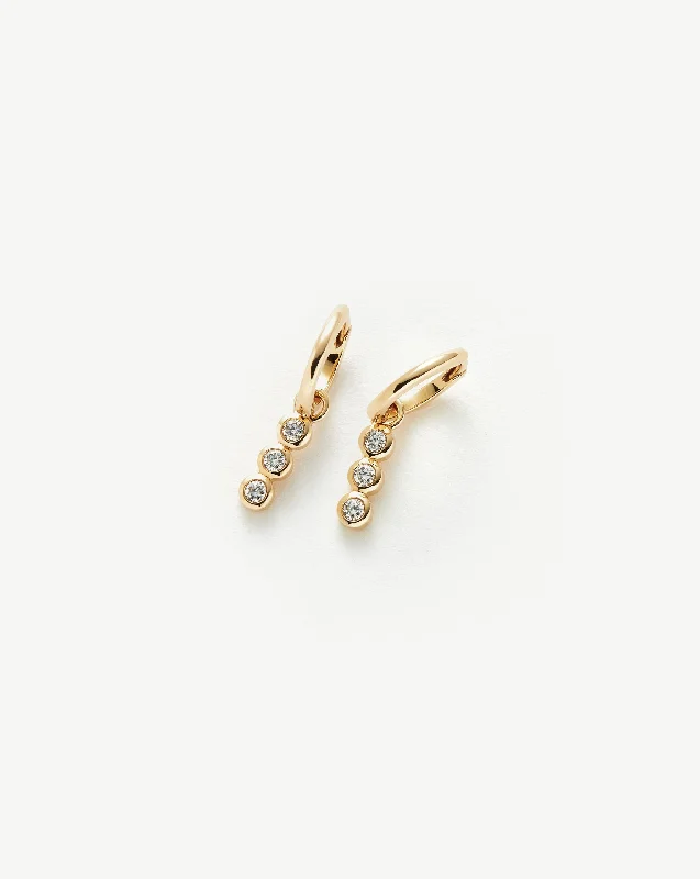 Fine Diamond Charm Hoop Earrings