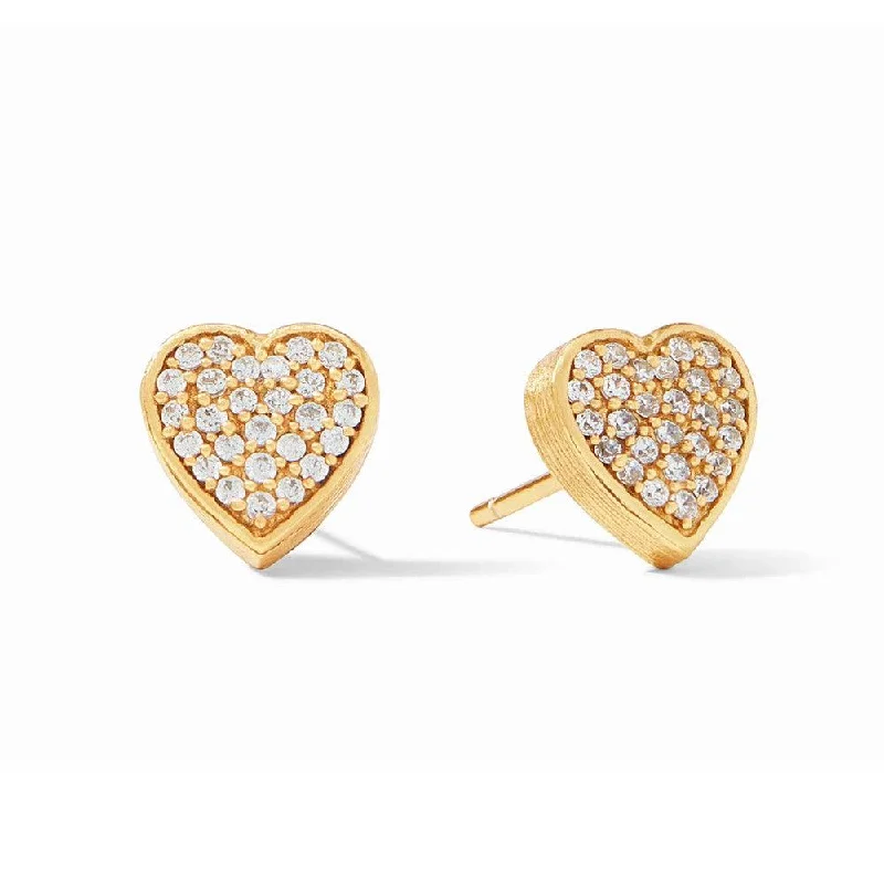 Trending Jewelry Styles Now At Limited-Time Discounts Heart Pave Stud Earrings