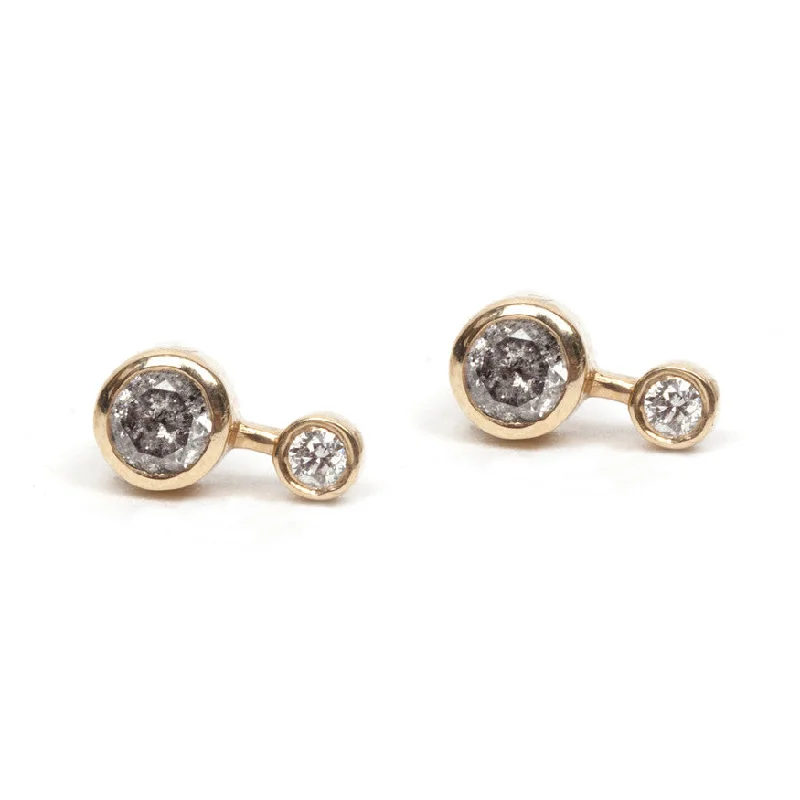 Round Diamond Duo Stud Earring