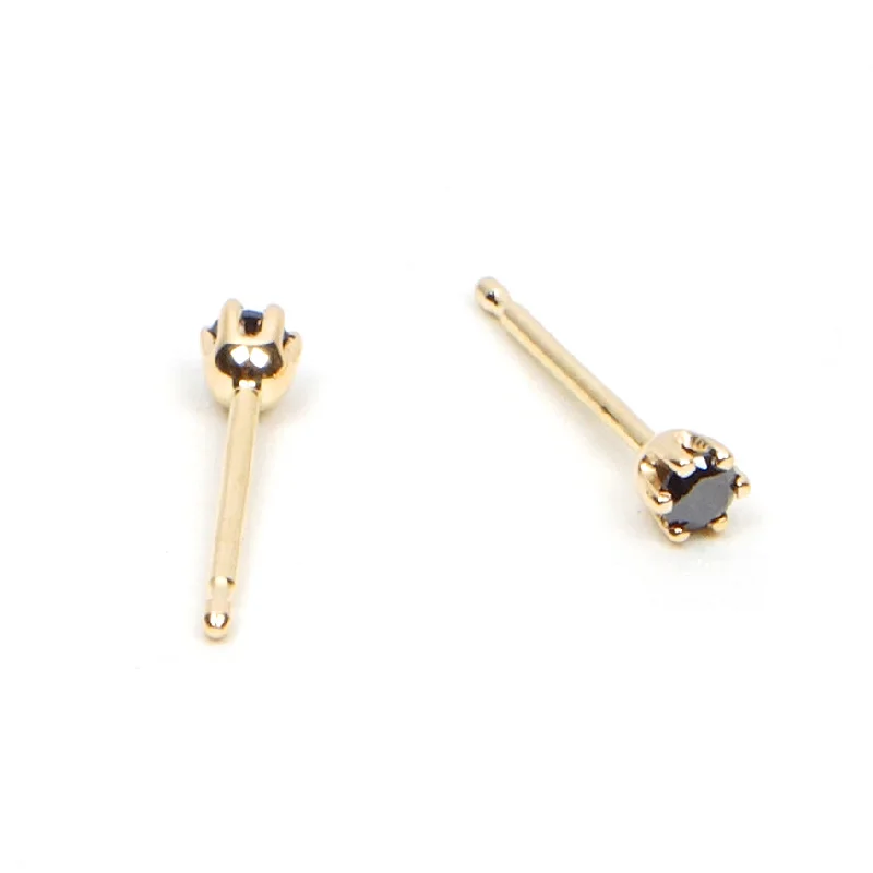 Six Prong Black Diamond Studs