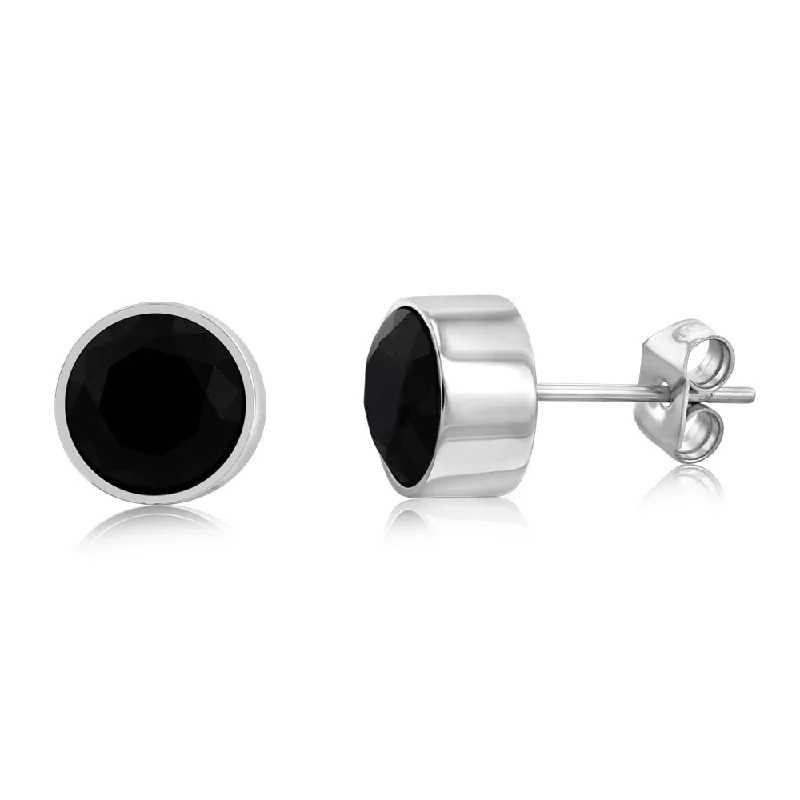 Handcrafted Jewelry Sale – Unique Designs At Low Prices Stainless Steel Black Stone 7mm Stud Earrings