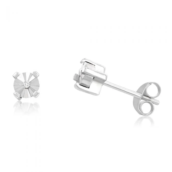 Your Perfect Accessory Now At The Best Price Sterling Silver 4mm Diamond Stud Earrings