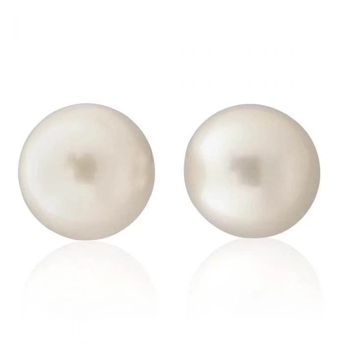 High-Quality Jewelry At A Fraction Of The Cost Sterling Silver 8-10mm White South Sea Stud Earrings