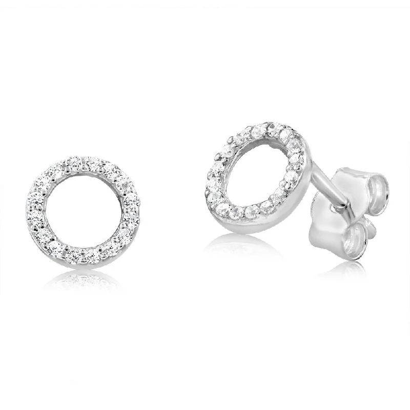 Shop Signature Jewelry Styles At Exclusive Prices Sterling Silver Cubic Zirconia Circle Of Life Stud Earrings