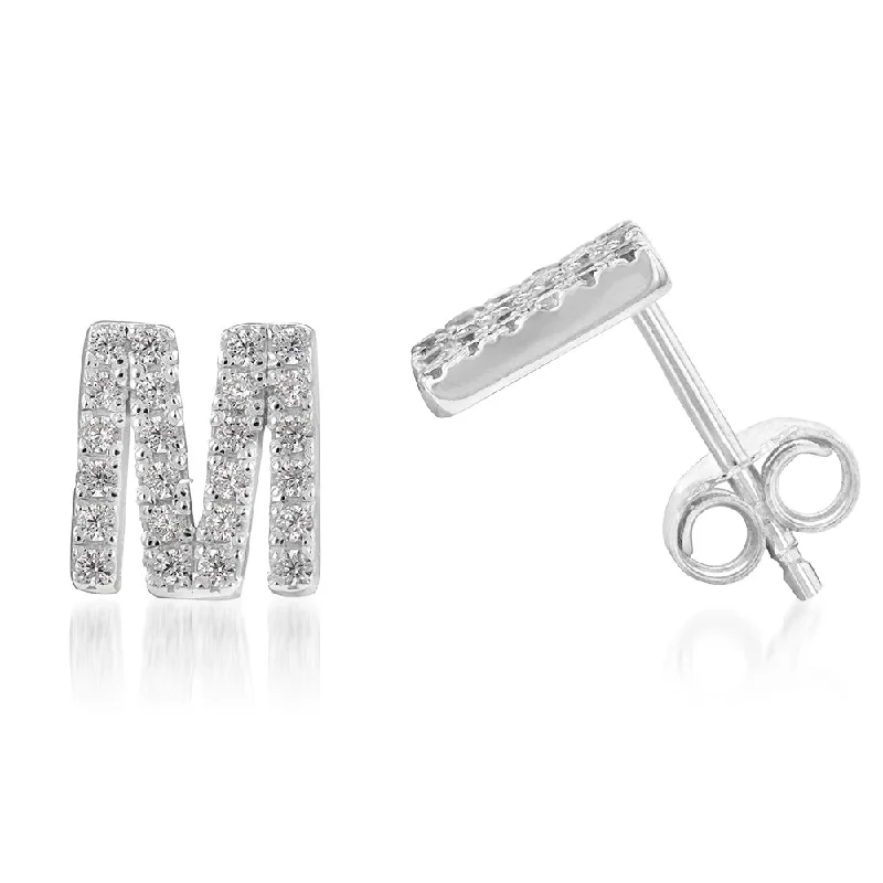 The Perfect Accessory For Less – Jewelry Sale Live Sterling Silver Cubic Zirconia Initial "M" Stud Earrings