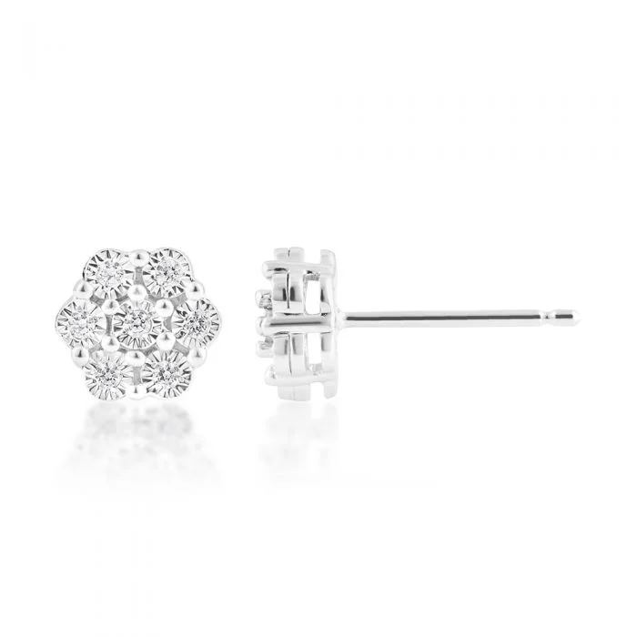 Don't Miss Our Biggest Jewelry Sale Of The Season Sterling Silver Diamond Stud Earrings