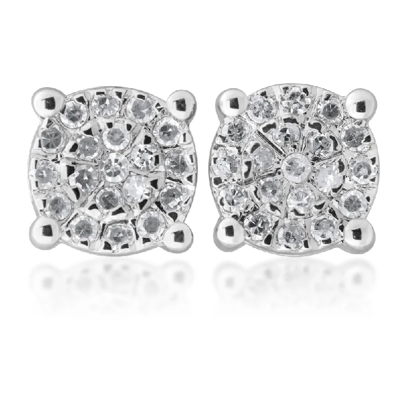 Last Chance To Grab Your Favorite Jewelry At A Discount Sterling Silver Diamond Stud Earrings with Brilliant Cut Diamonds and 1 Carat "LOOK"