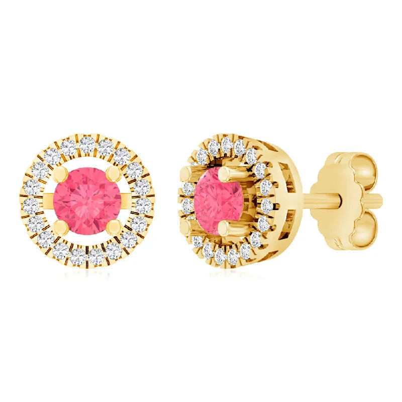 Jewelry Sale Alert – Shop Timeless Elegance Today Sterling Silver Gold Plated Pink And White Cubic Zirconia Round Stud Earrings