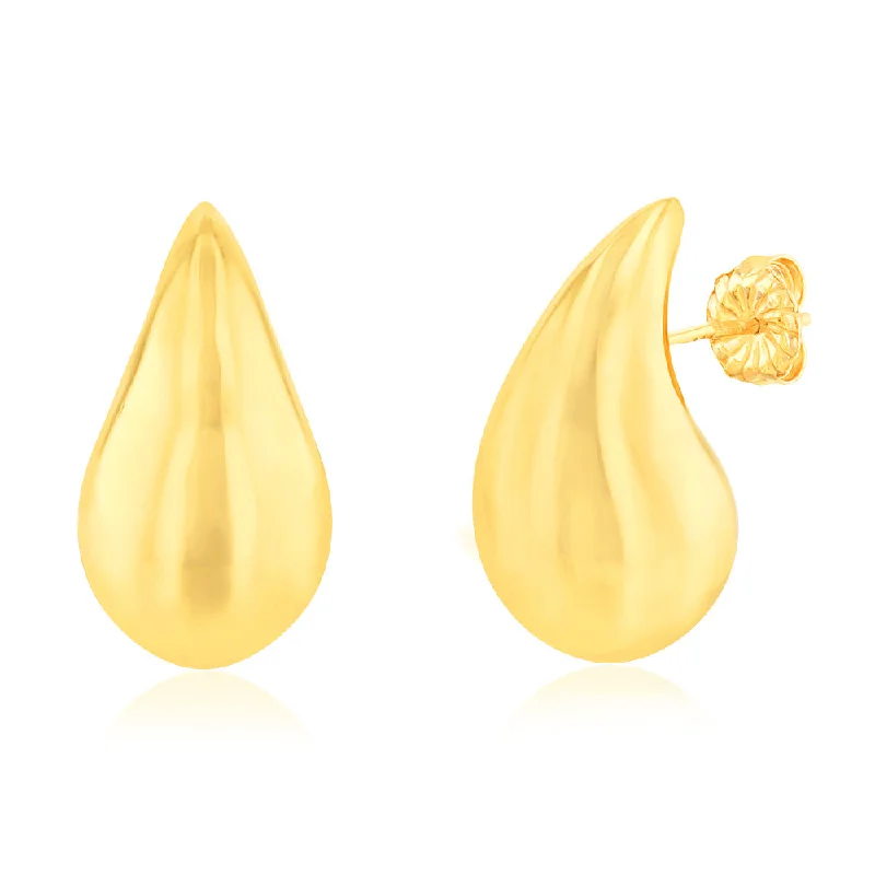 Elegant Designs, Unbeatable Discounts – Shop Jewelry Now Sterling Silver Gold Plated Polished Tear Drop Stud Earrings