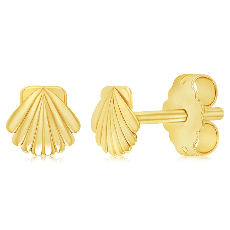 Get The Sparkle You Love At Prices You Adore Sterling Silver Gold Plated Sea Shell Stud Earrings